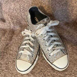 Converse Silver Skull Colorway Low Top Sneakers - Sz7